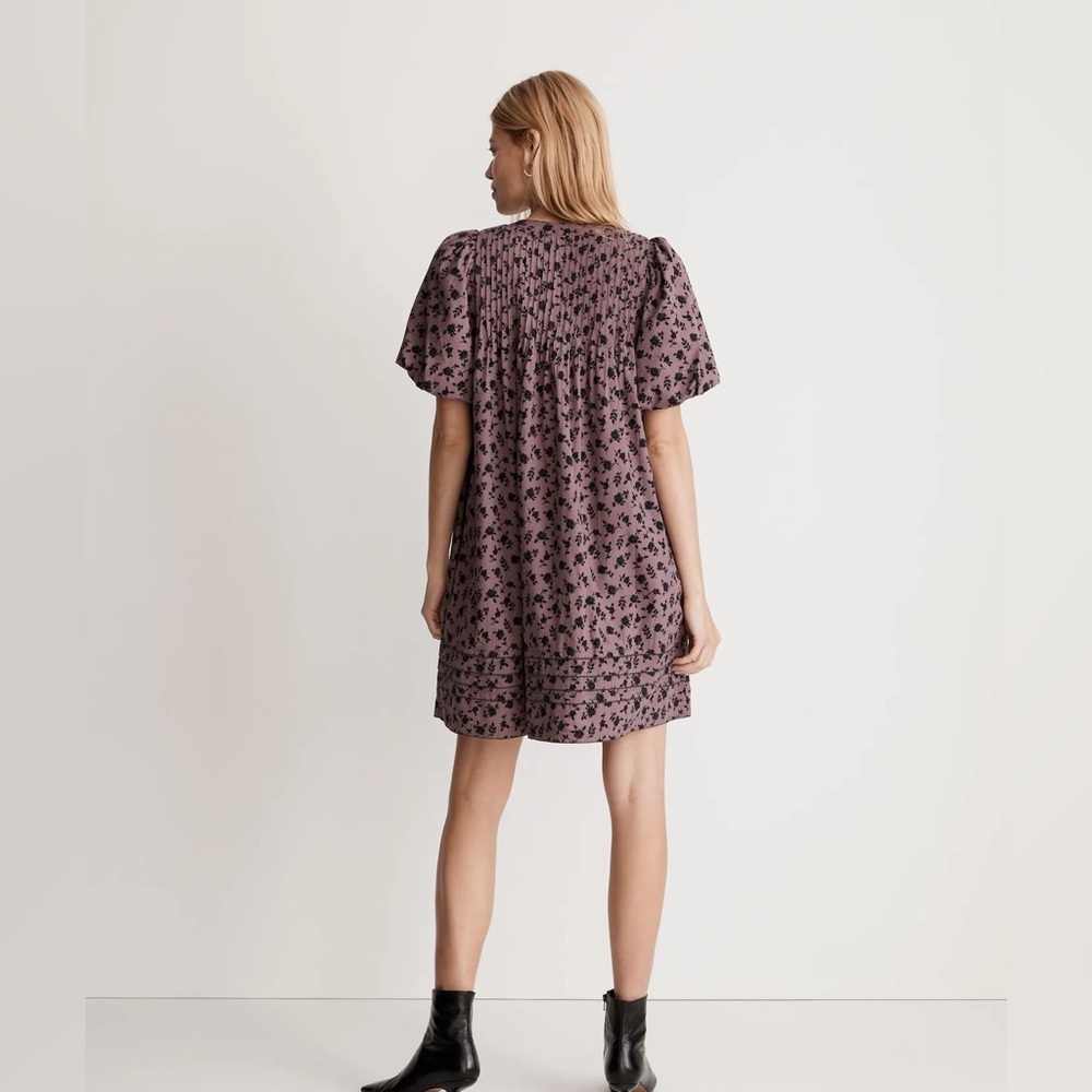Madewell  Tillie Puff-Sleeve Mini Dress in Shadow Blooms size M - Picture 4 of 9